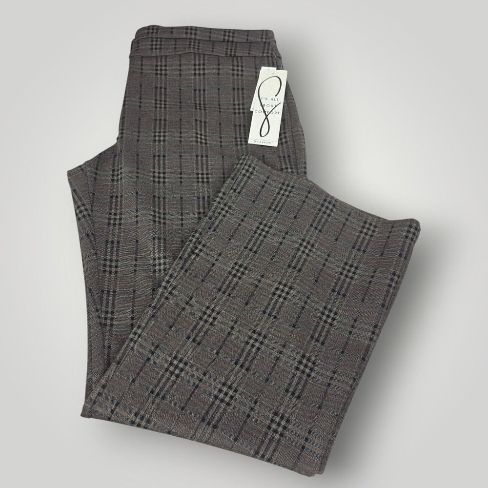 Zac & Rachel NWT Plaid Tummy Control Pants Size XL